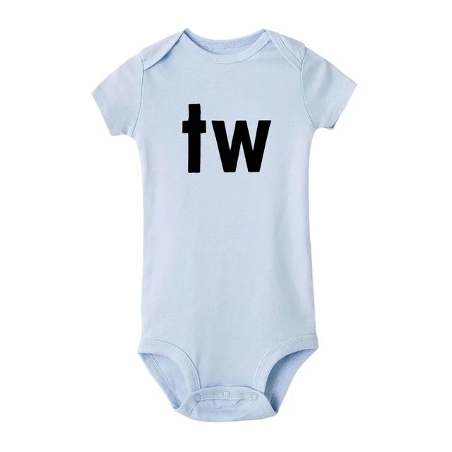 TW & IN Letter Print Twins Outfit Blue-TW PillowNap