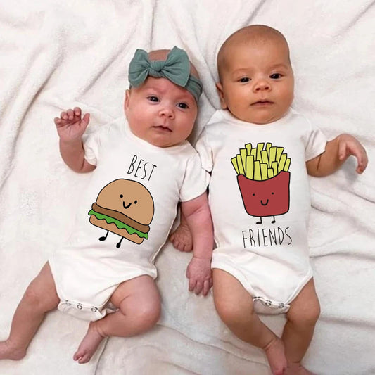 Burger And Fries Best Friends Twins Outfits PillowNap