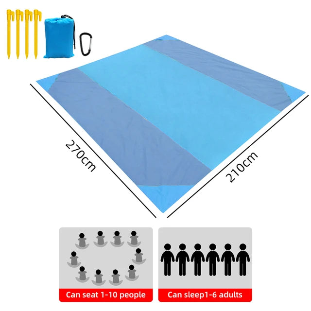 Extra Large Waterproof Beach Mat 270x210cm PillowNap