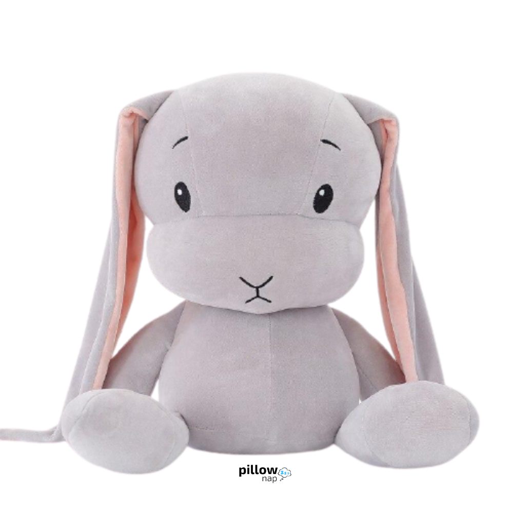 Plush Bunny Teddy Grey PillowNap